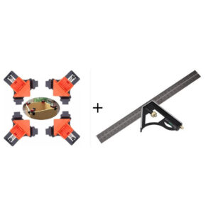 Lot de 4 Pinces à Angle droit 90⁰+Equerre Combinée 300mm